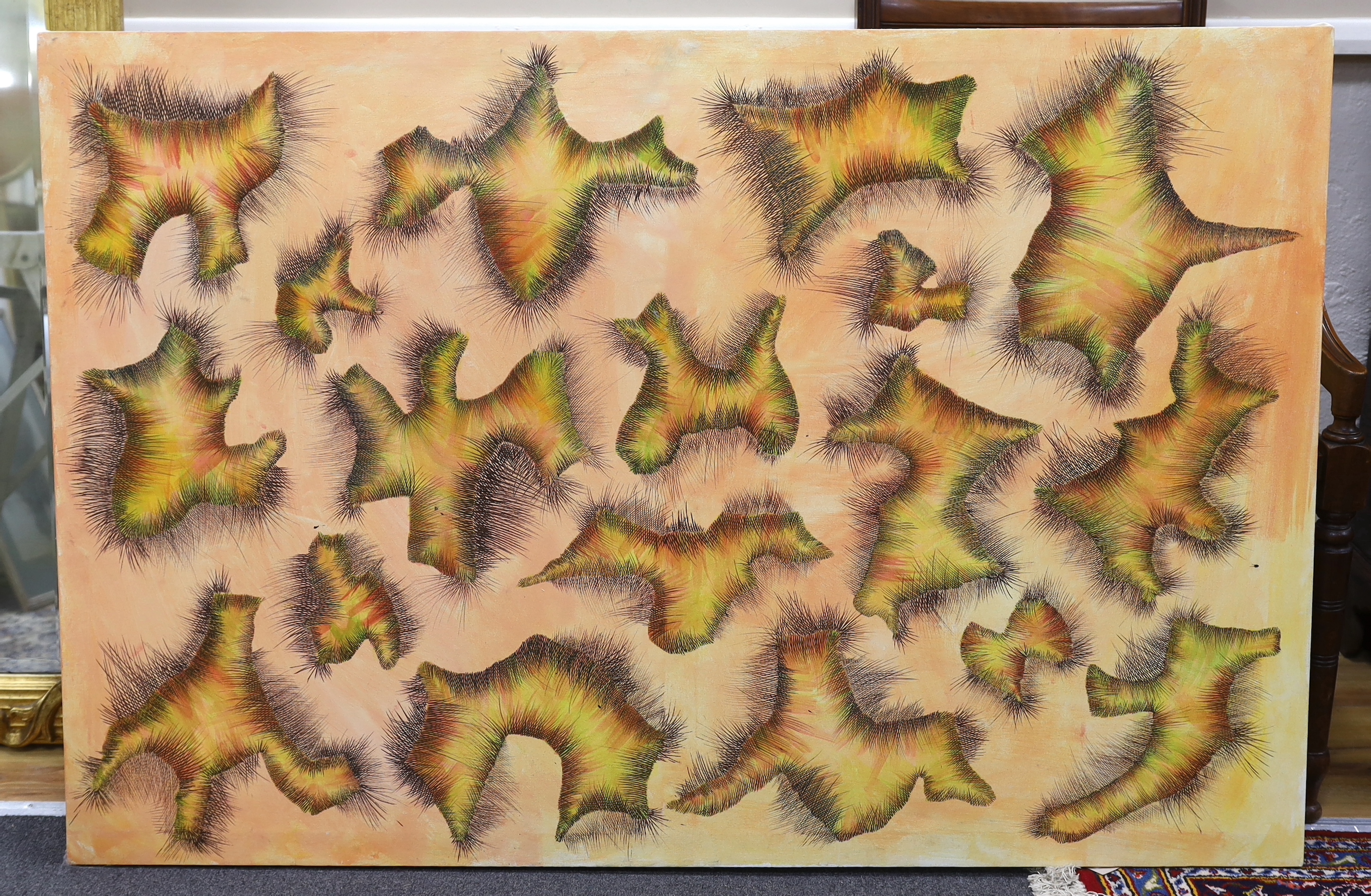 Victoria Haviland (contemporary), mixed media on canvas, Abstract composition, 92 x 137cm, unframed